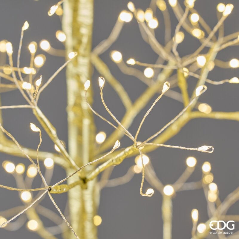 Sapin de Noël EDG Enzo De Gasperi Hêtre Slim 708 LED H150 cm Or IP44 – Sapin de Noël Lumineux