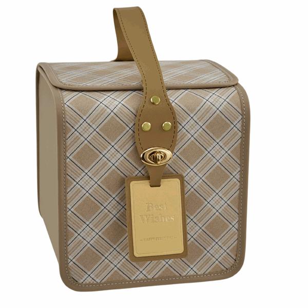 L'Arcolaio Bauletto Quadrato Grande Vintage Brown 20,9x21,2x22 cm