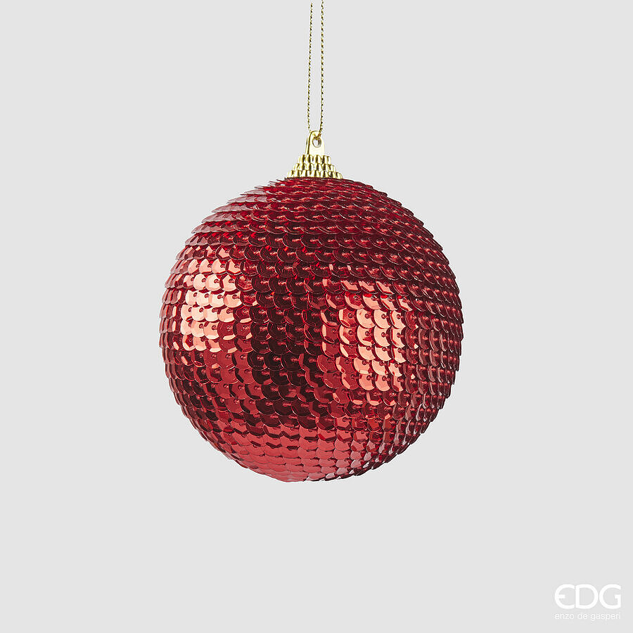 Boule de décoration de Noël EDG Enzo De Gasperi Écailles D 8 cm Rouge