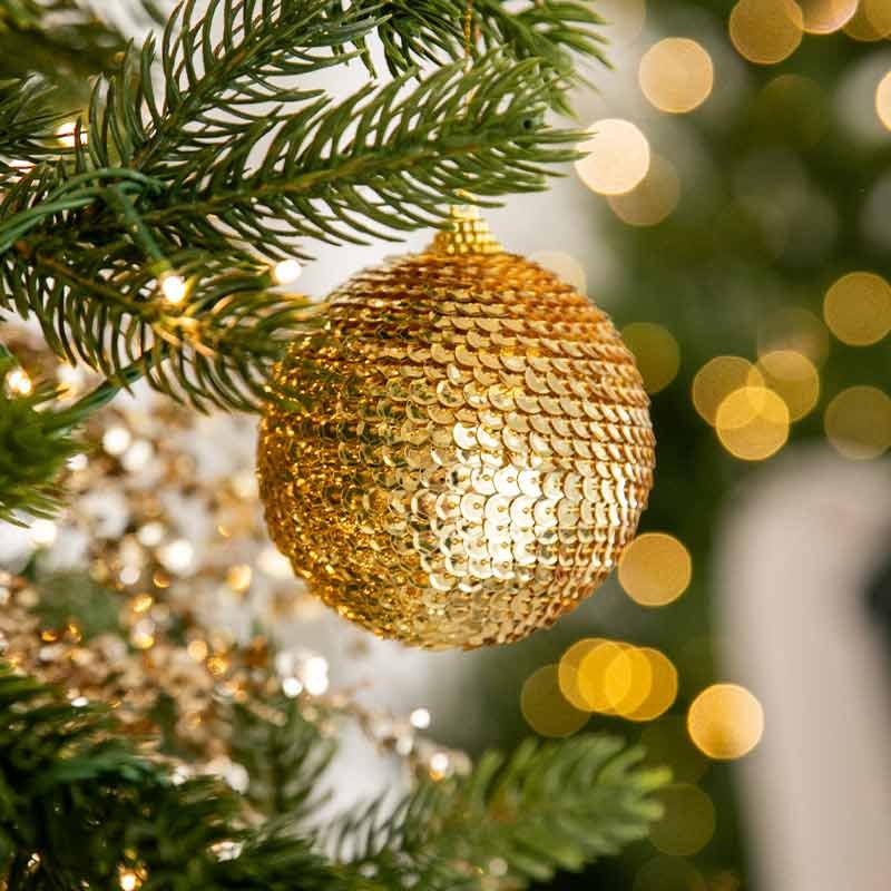 Boule de décoration de Noël EDG Enzo De Gasperi Écailles D10 cm Or