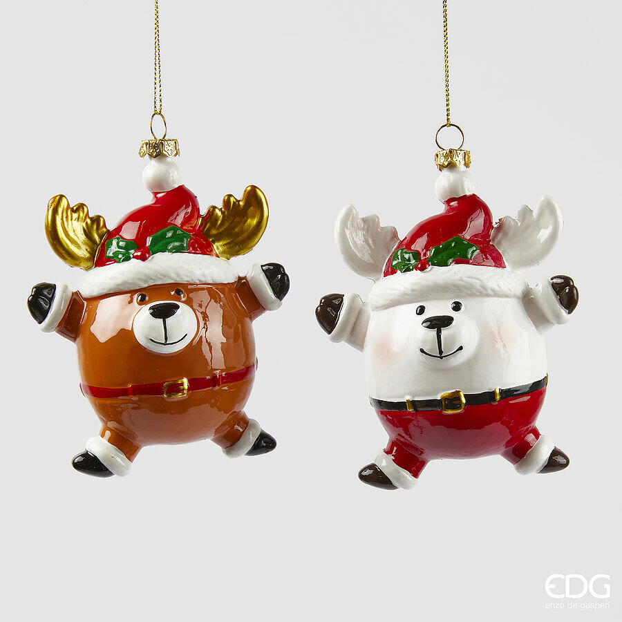 Décoration de Noël en forme de renne EDG Enzo De Gasperi, diamètre 11,5 cm, multicolore, 1 pièce
