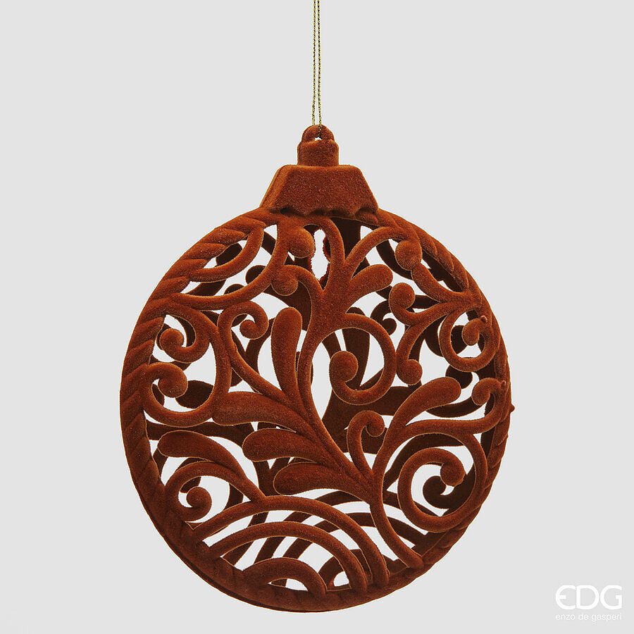 EDG Enzo De Gasperi Addobbo Medaglione Velvet Camel Ø15 cm – Decorazione Albero di Natale