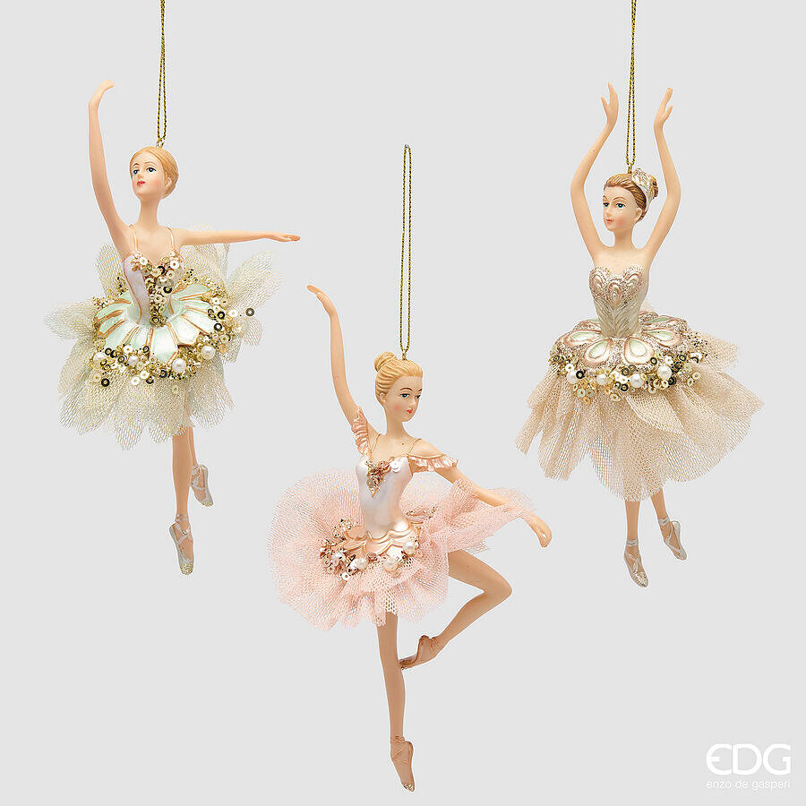 Décoration Ballerina Pink Mix EDG Enzo De Gasperi H17 cm – 1 Pièce Assortie Décoration de Noël