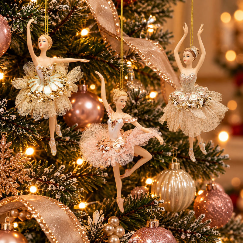 Décoration Ballerina Pink Mix EDG Enzo De Gasperi H17 cm – 1 Pièce Assortie Décoration de Noël
