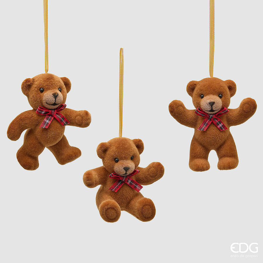 EDG Enzo De Gasperi Décoration Ours Brown H9,5 cm – 1 Pcs Assortis Décoration de Noël