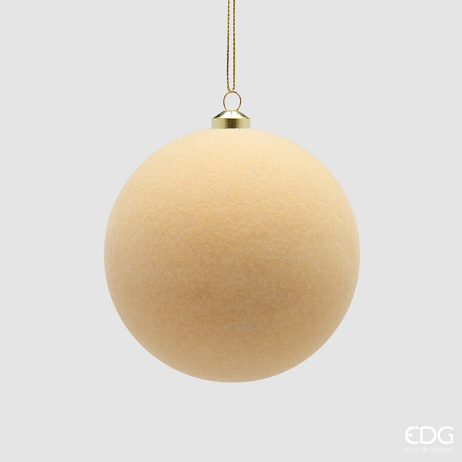 EDG Enzo De Gasperi Boules de Noël en Velours Cream Ø10 cm – Set 6 pcs
