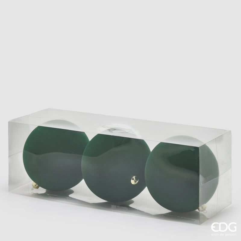 EDG Enzo De Gasperi Boules de Noël en Velours Dark Green Ø20 cm – Décoration Sapin