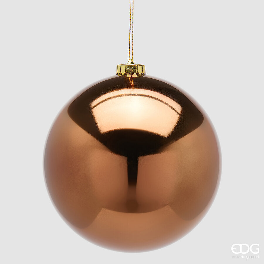 EDG Enzo De Gasperi Boule de Noël Brillante Marron Ø15 cm – Décoration de Noël