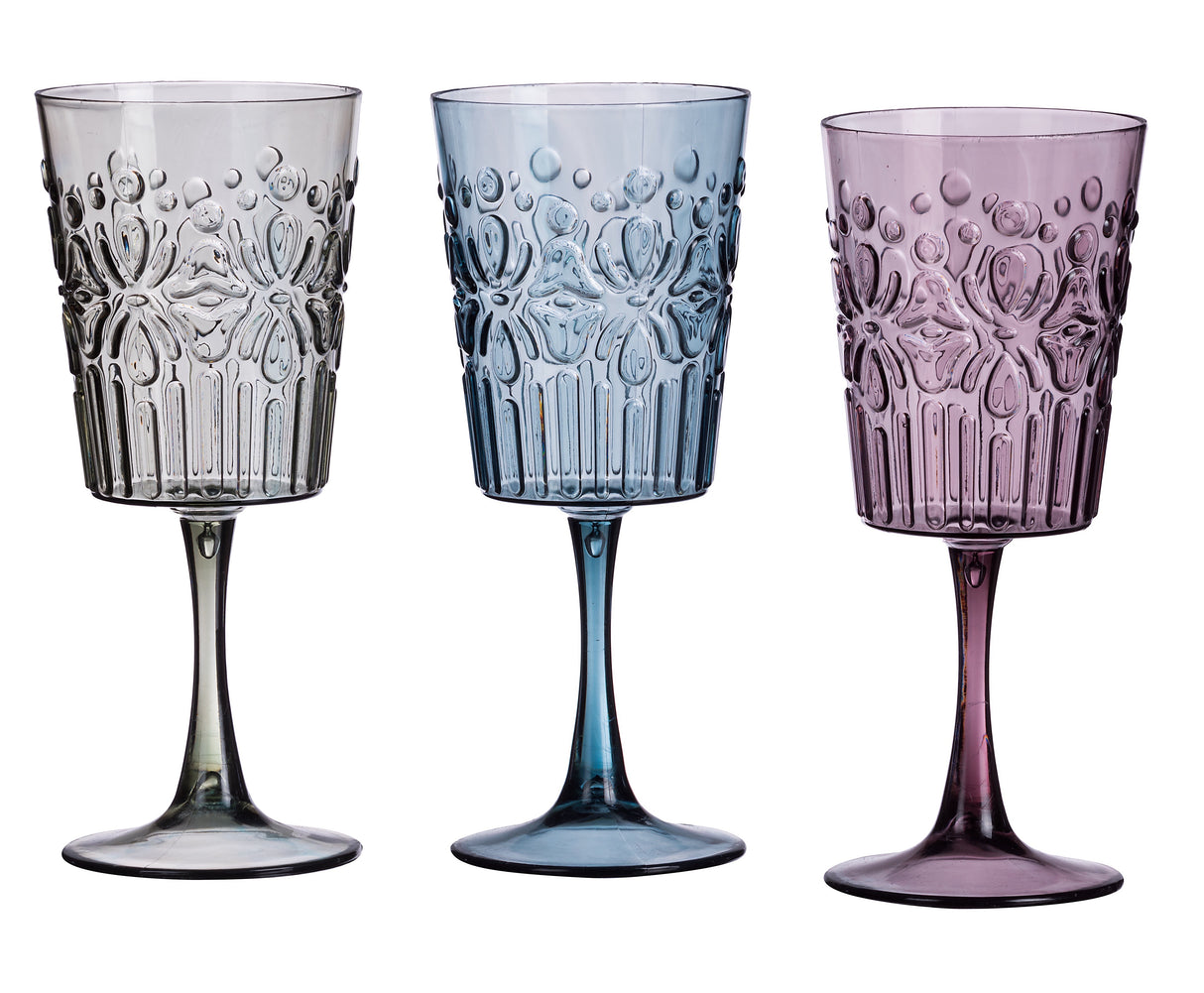 regalo italiano regalo italiano calice vino plastica wieky ass d 9 cm h 20 cm grigio blu o porpora 1 pz ean 8021785673588