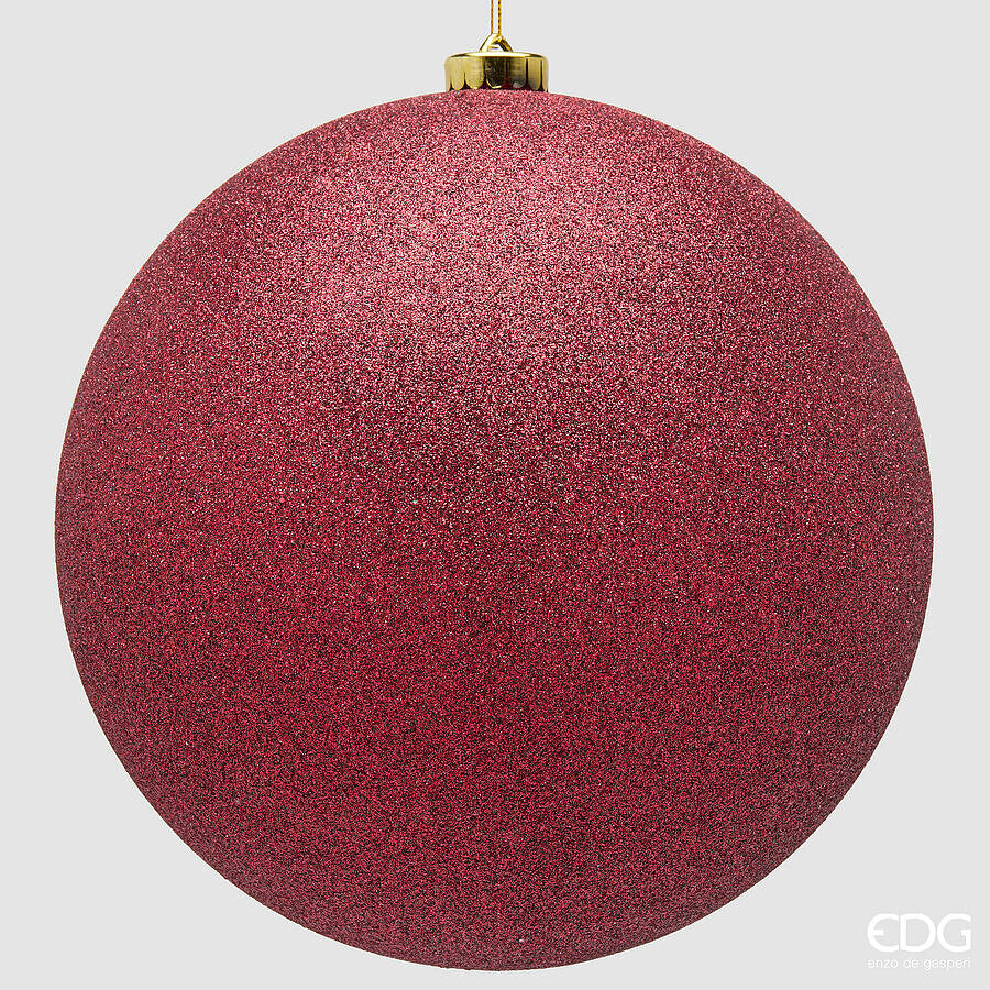 EDG Enzo De Gasperi Boule de Noël Glitter Burgundy Ø25 cm – Décoration de Noël