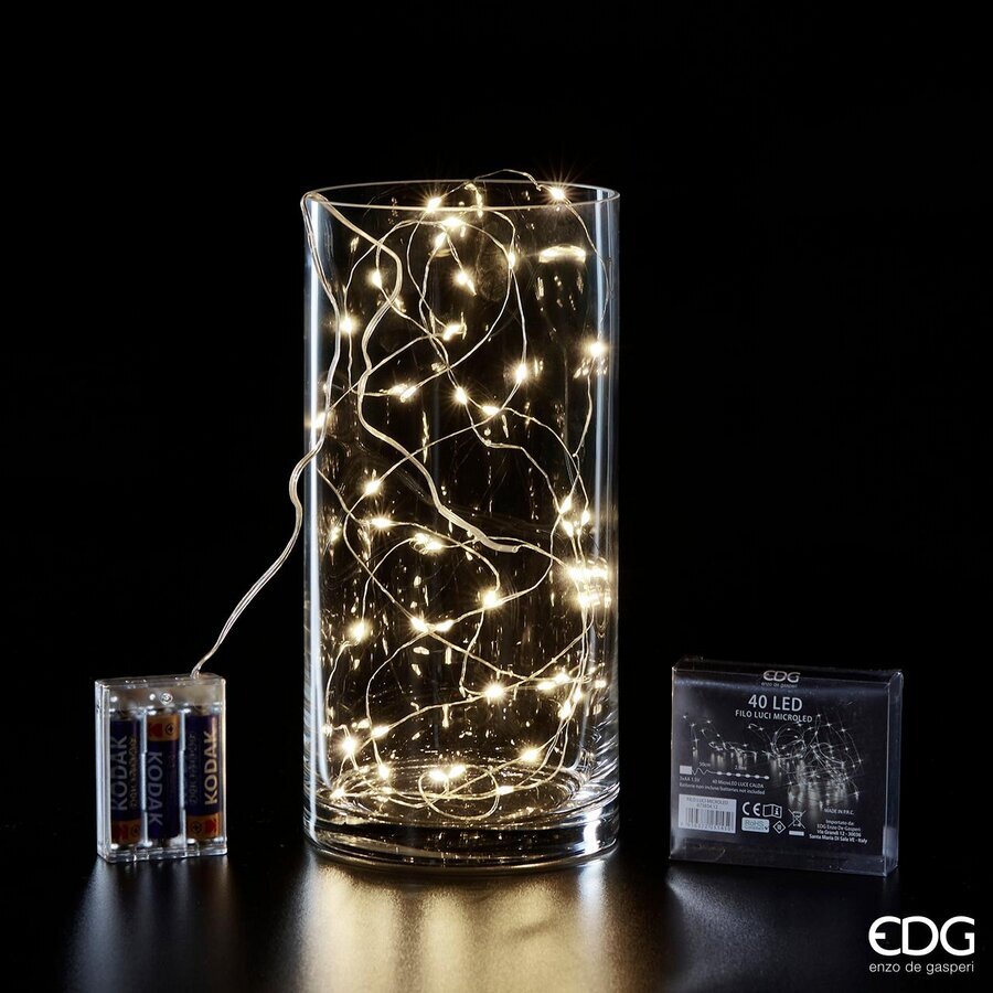 Guirlande lumineuse de Noël EDG Enzo De Gasperi MicroLed X 40 2,9 + 50 cm Ivoire