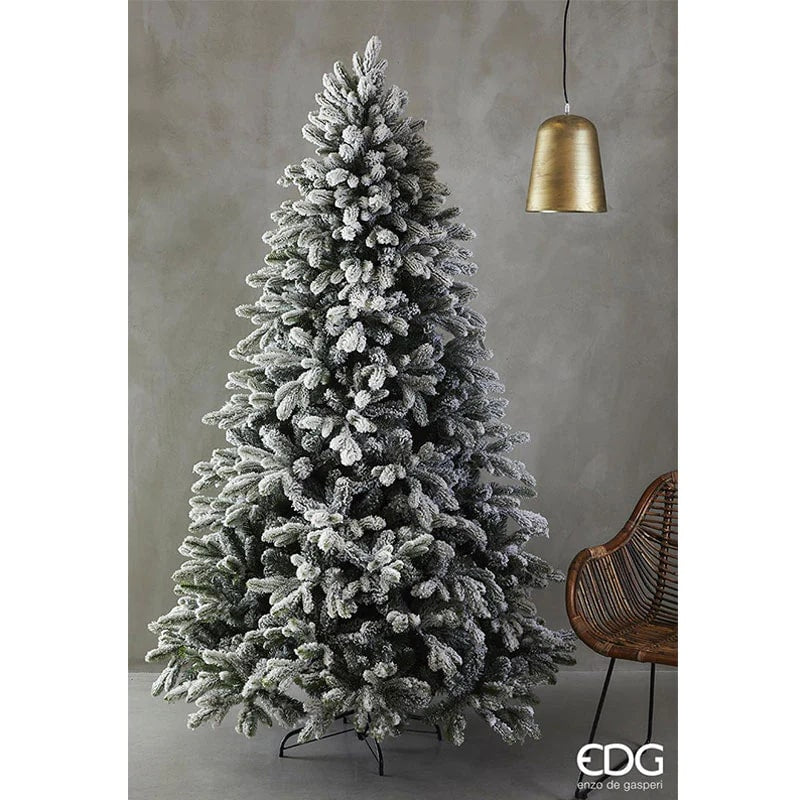 EDG Enzo De Gasperi Christmas Tree Pine Merano Snow H270 D163 (2386TIPS) White Green - LAST PIECE OFFER