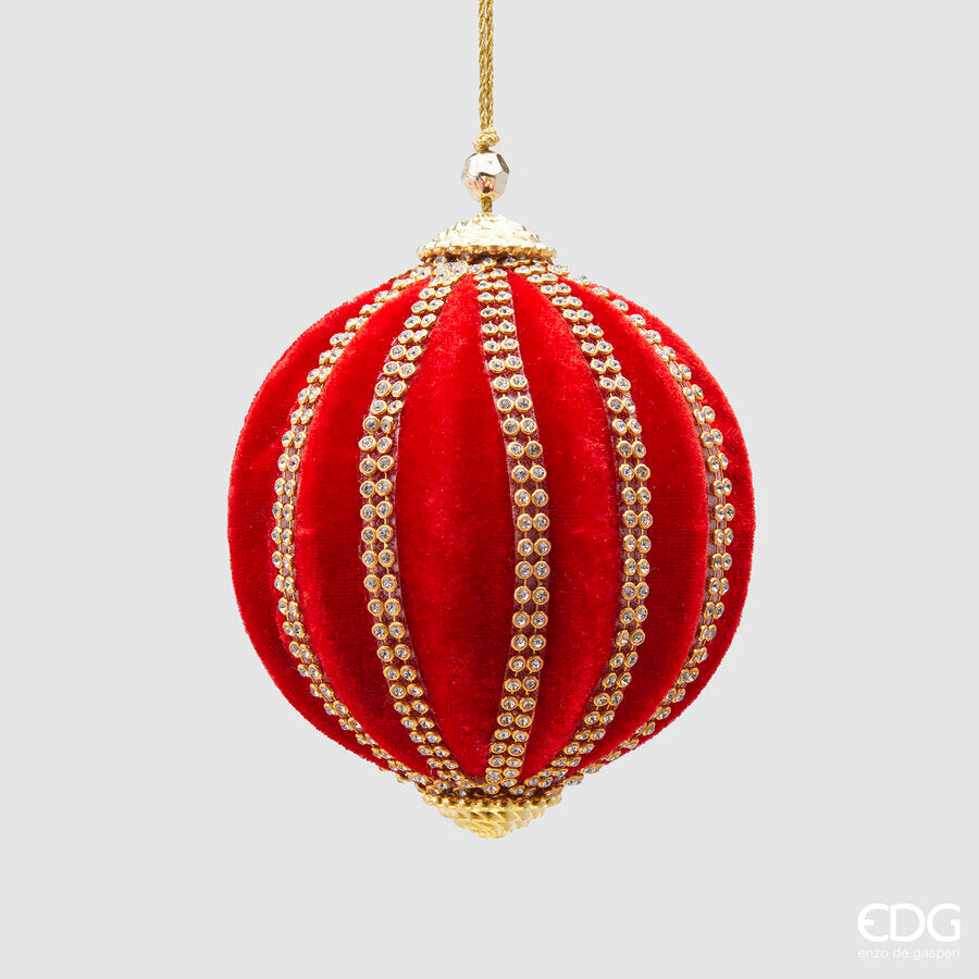 Boule de Noël en velours EDG Enzo De Gasperi, 10 cm, rouge, 1 pièce