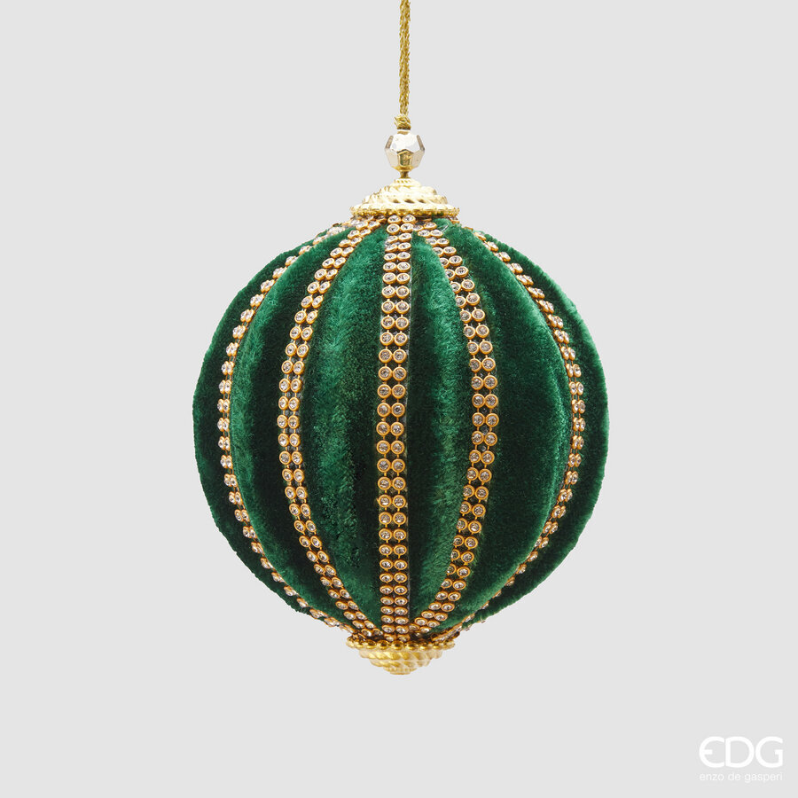 Boule de Noël en velours EDG Enzo De Gasperi, 10 cm, vert, 1 pièce