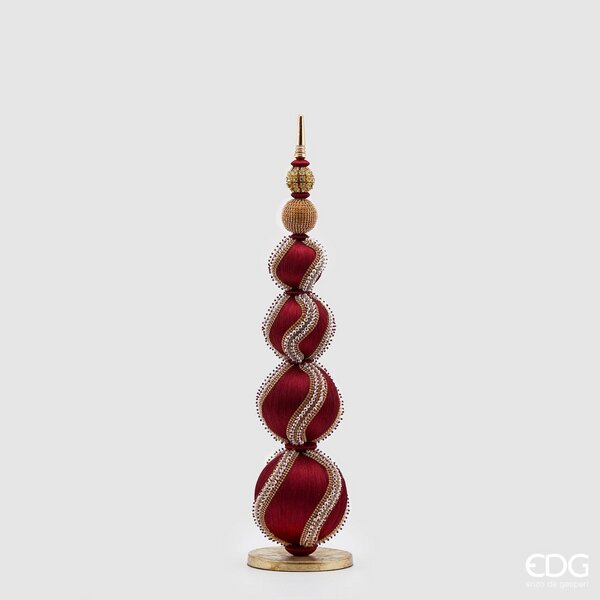 Sphères topiaires EDG Enzo De Gasperi Mix Perles Noël H 65 cm P 16 cm Bordeaux
