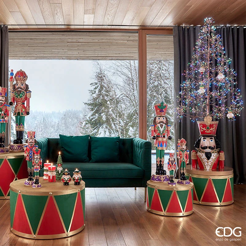 EDG Enzo De Gasperi Christmas Tree Base Soldier for Pine H 66 Cm D 60 Cm Red Gold