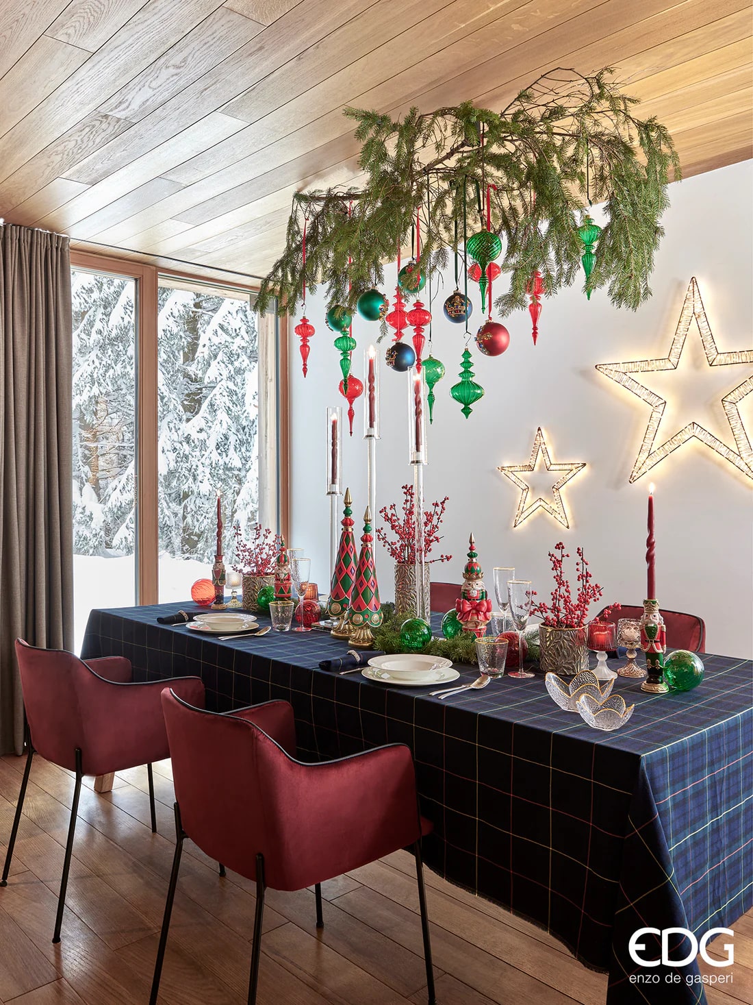 Étoile de Noël EDG Enzo De Gasperi Microled Flat D 40 x 120 cm Ivoire intermittent