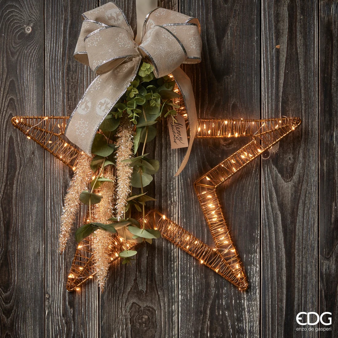 Étoile de Noël EDG Enzo De Gasperi Microled Flat D 40 x 120 cm Ivoire intermittent