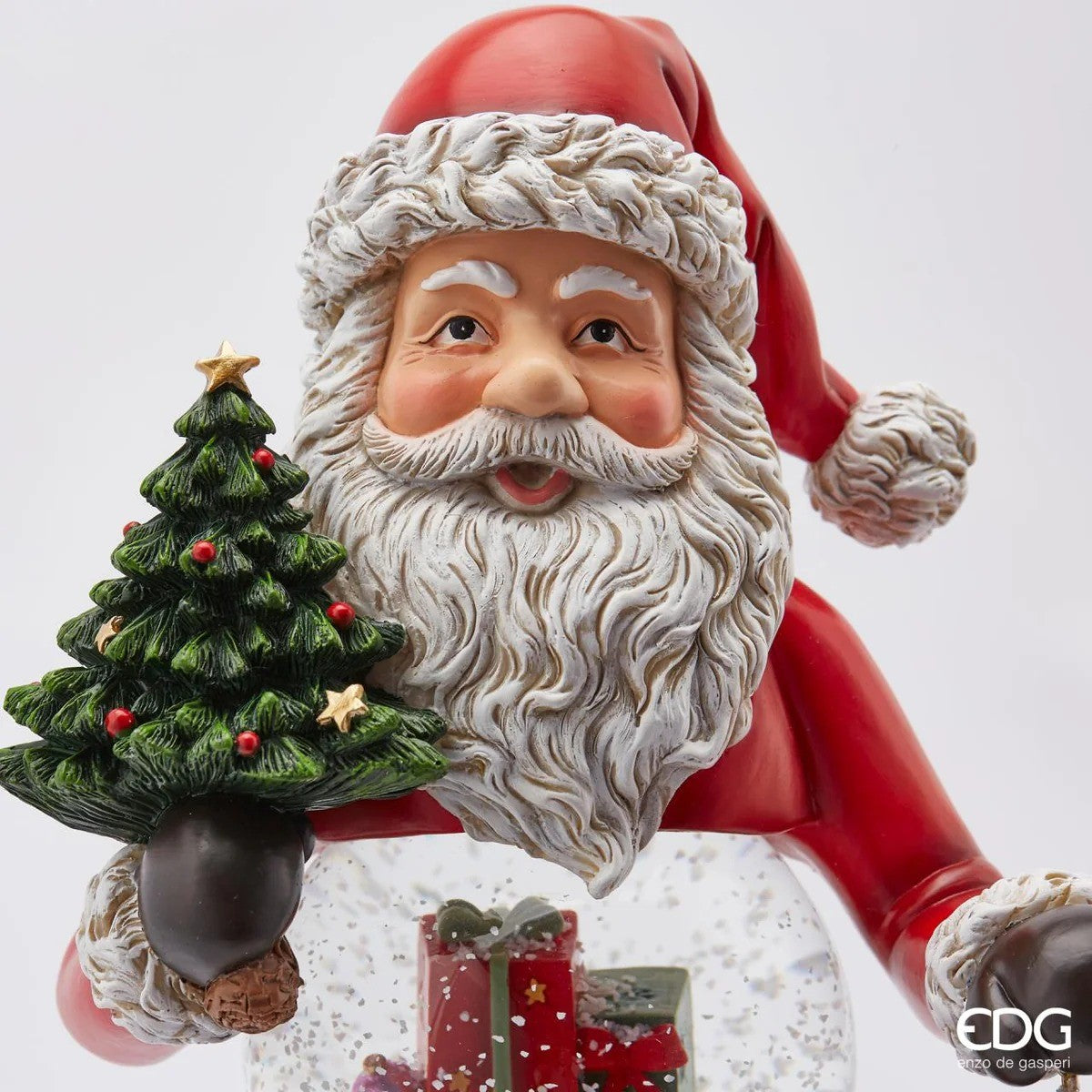 Lanterne Père Noël EDG Enzo De Gasperi Sferacqua avec LED H 50 cm P 13 cm Vert Rouge