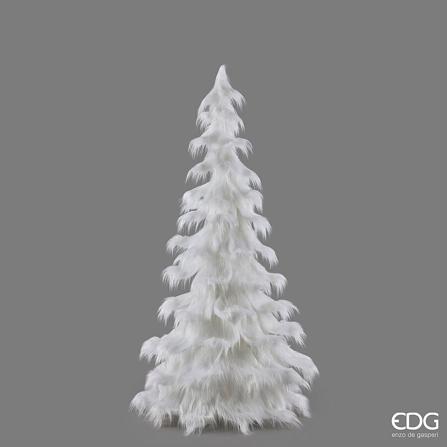 EDG Enzo De Gasperi Pino Furry Bianco H210 Ø100 cm – Sapin de Noël