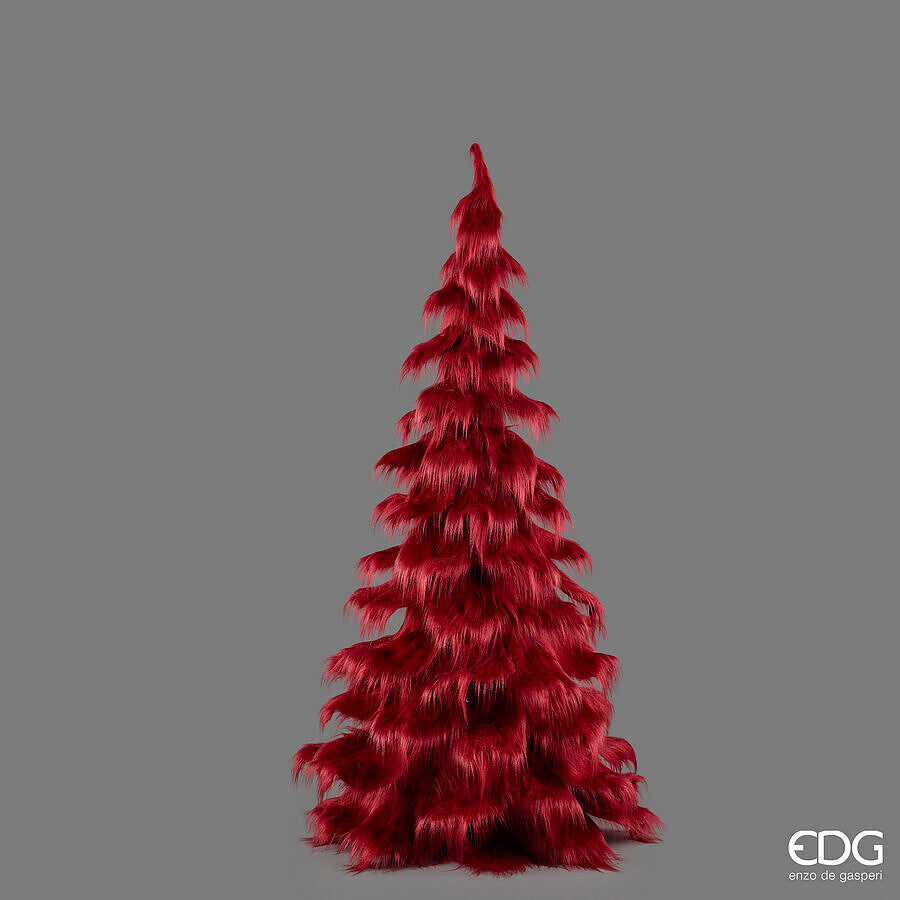 EDG Enzo De Gasperi Pino Furry Burgundy H210 Ø100 cm – Sapin de Noël Décoratif