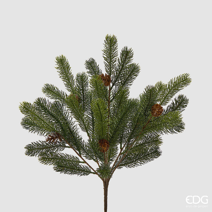 EDG Enzo De Gasperi Cespuglio di Pino Artificiale con Pigne Green H47 cm – Decorazione di Natale