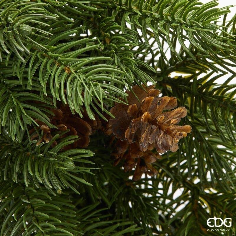 EDG Enzo De Gasperi Couronne de Sapin avec Pommes de Pin Green Ø60 cm – Décoration Artificielle de Noël