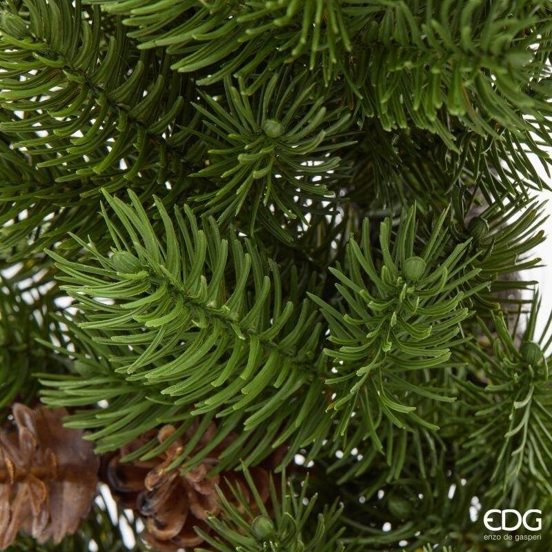 EDG Enzo De Gasperi Couronne de Sapin avec Pommes de Pin Green Ø60 cm – Décoration Artificielle de Noël