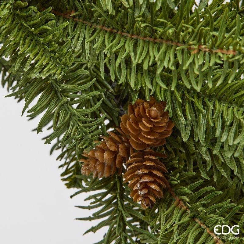 EDG Enzo De Gasperi Corona di Pino con Pigne Green Ø60 cm – Decorazione Artificiale di Natale