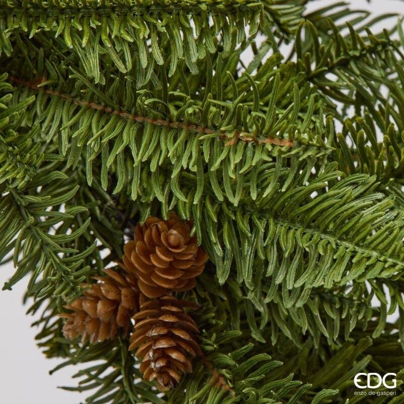EDG Enzo De Gasperi Corona di Pino con Pigne Green Ø60 cm – Decorazione Artificiale di Natale