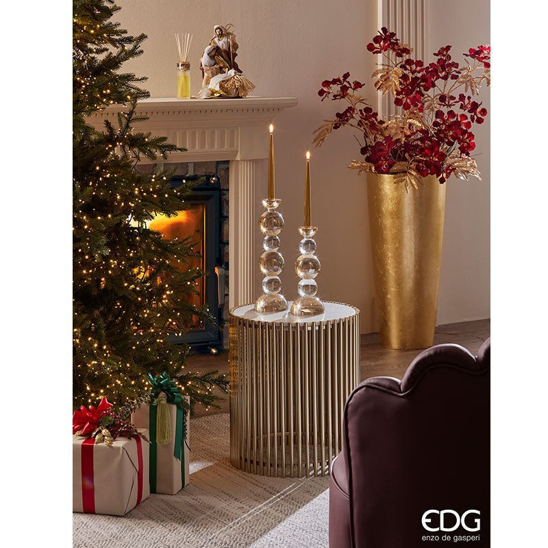 Vase rond bombé en fibre de verre EDG Enzo De Gasperi H 80 cm P 37 cm Imperméable Doré