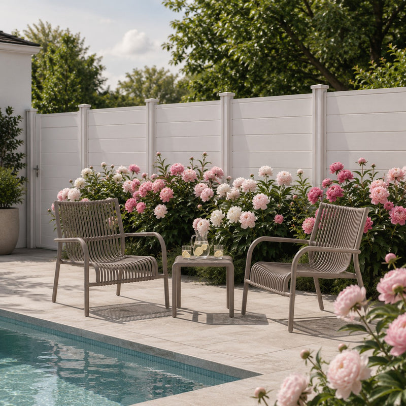 L'Arcolaio Set Giardino Ponza Tortora: 2 Poltrone e Tavolino UV