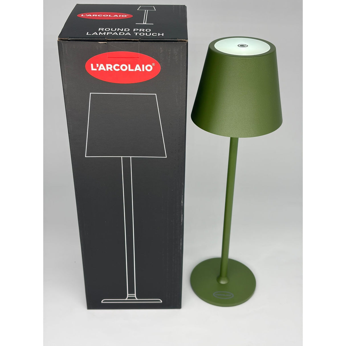 L'Arcolaio Lampe LED Tactile Rechargeable H 38 Cm 10 x 10 Cm IP54 Round Pro Olive