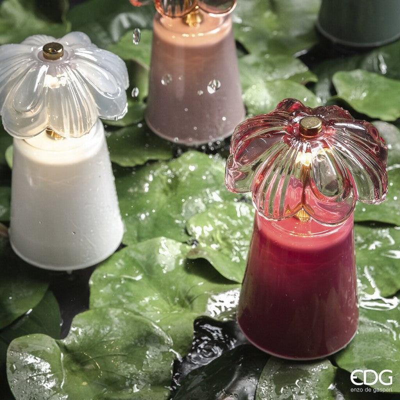 Lampe de table Lily d'Enzo De Gasperi (EDG), H 17,5 cm, D 11 cm, IP20, coffret cadeau orange.