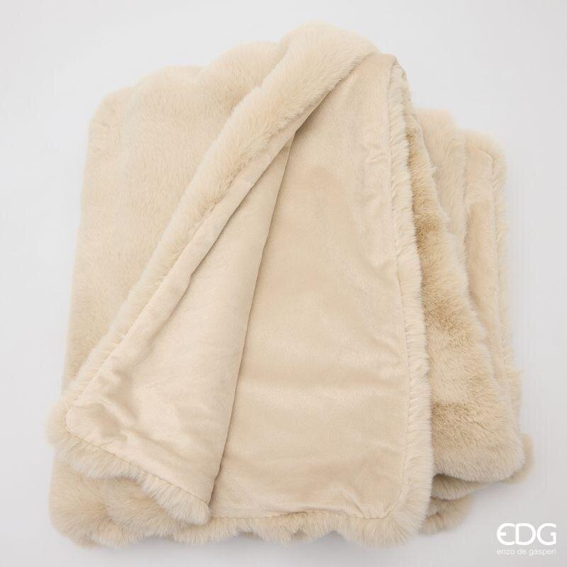 EDG Enzo De Gasperi Coperta Furry Ivory 152x127 cm – Idea Regalo Natale