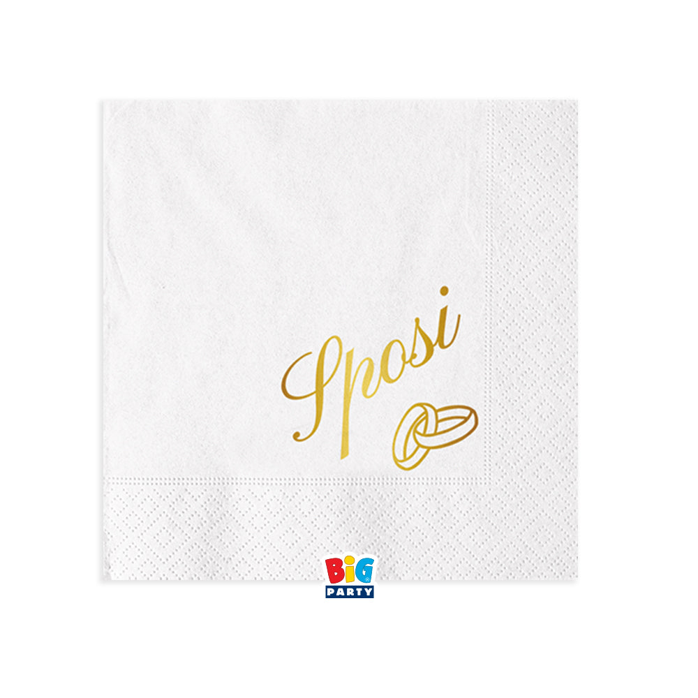 big party big party tovaglioli carta sposi 25 x 25 cm 2 veli cf 16 pz bianco ean 8020834762839