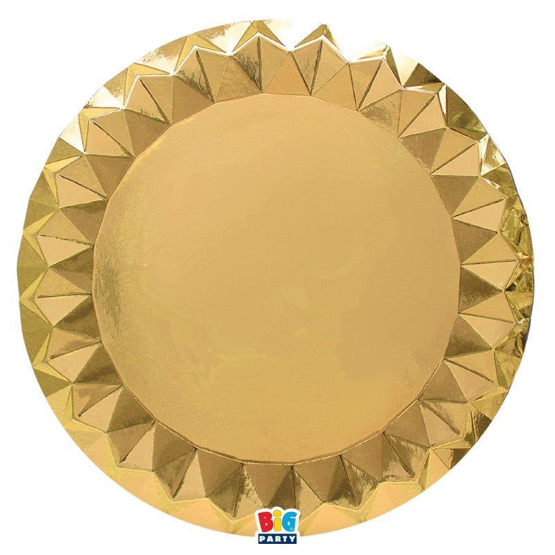 Big Party 6 Sous-Assiettes Diamant cm.32 Or Métal