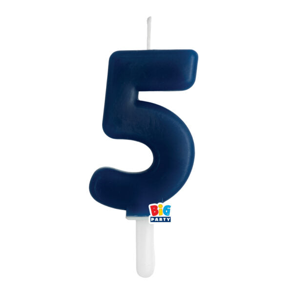 big party big party candelina tiny plump numero 5 cera 7 cm blu navy ean 8020834764857