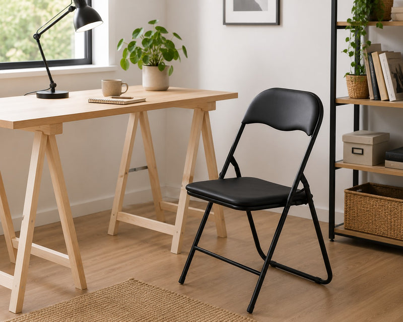 Chaise Pliable L'Arcolaio My Acier Rembourrée Noire