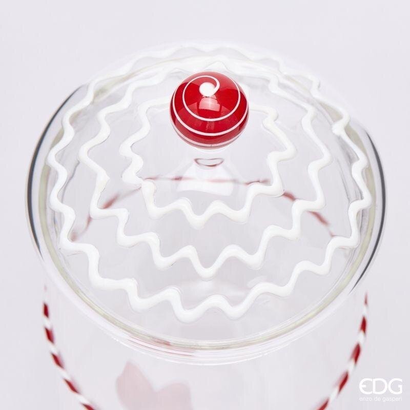 EDG Enzo De Gasperi Boîte Cylindre avec Nœud Rouge H22 Ø10 cm – Décoration de Noël