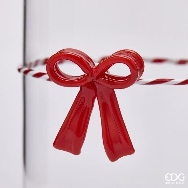 EDG Enzo De Gasperi Boîte Cylindre avec Nœud Rouge H22 Ø10 cm – Décoration de Noël