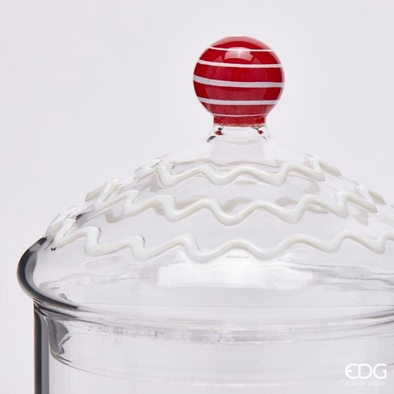 EDG Enzo De Gasperi Boîte Cylindre avec Nœud Rouge H22 Ø10 cm – Décoration de Noël