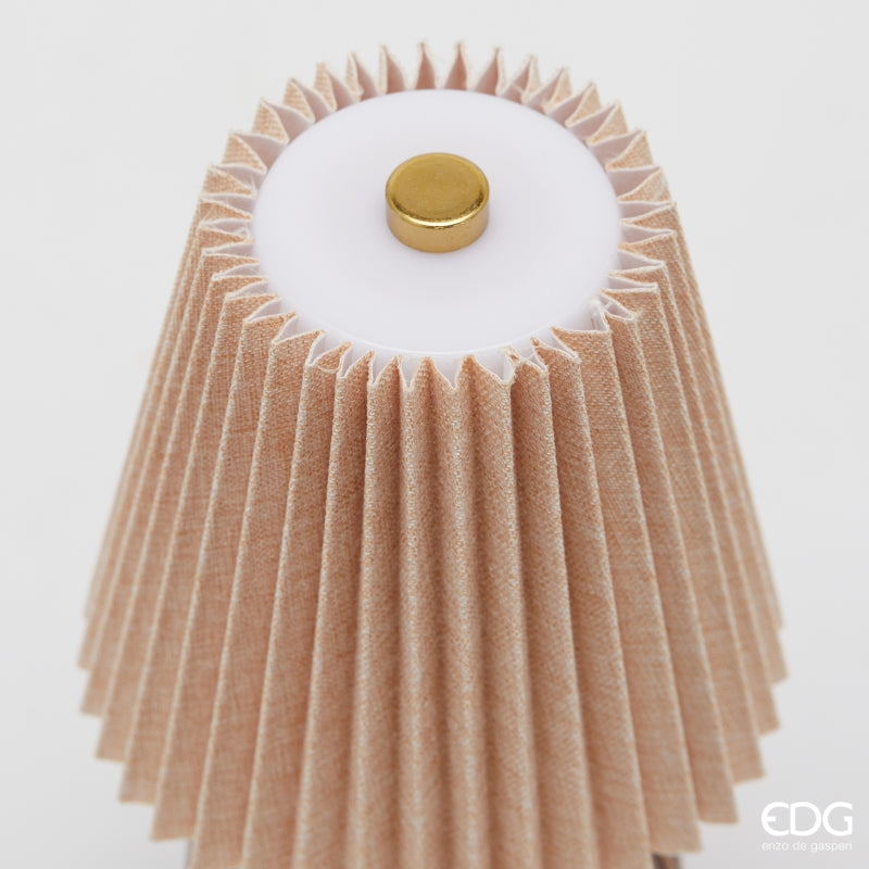 edg enzo de gasperi lampada da tavolo plisse con led h 22 cm d 115 cm ip 20 hazelnut scatola regalo ean 8059824520159