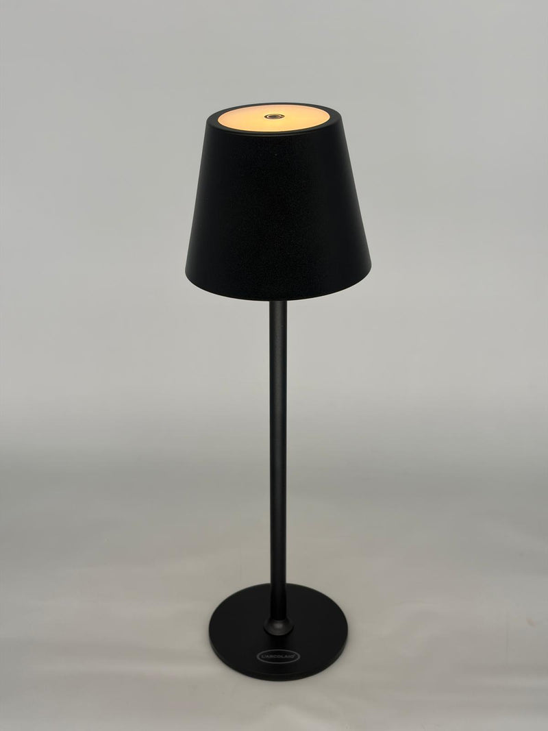 L'Arcolaio Lampe LED Tactile Rechargeable H 38 Cm 10 x 10 Cm IP54 Round Pro Noire