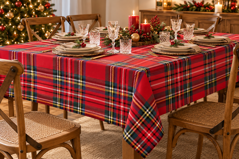 Androni Giocattoli Nappe de Table 12 Places Motif Tartan – Nappe Rectangulaire à Carreaux Assortis 1 pcs