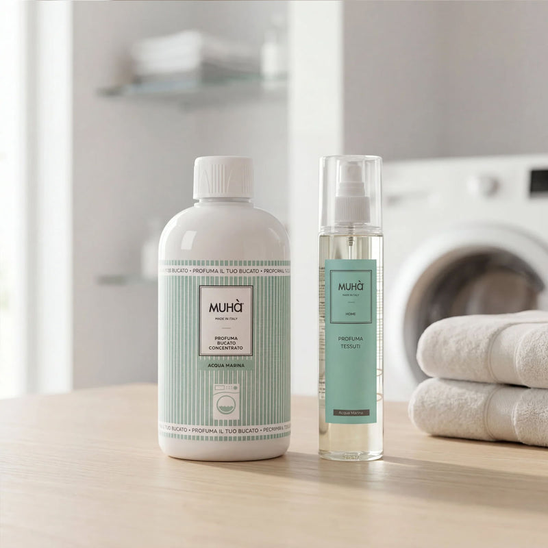 Muhà Set Regalo Bucato 200 ml + Spray 125 ml Acqua Marina – Idea Regalo Natale