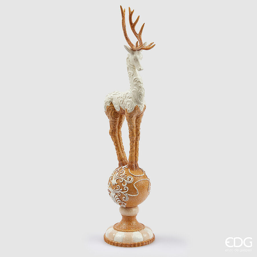 Décoration de Noël EDG Enzo De Gasperi Renne Massepain H 46 cm Noisette
