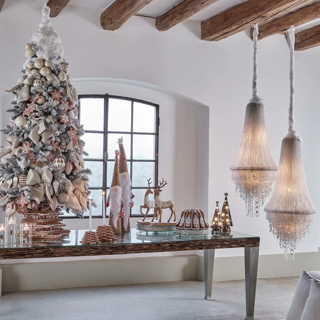 EDG Enzo De Gasperi Décoration de Noël Renne Massepain H 44 Cm L 27 cm L 11 Cm Noisette 1 Pc