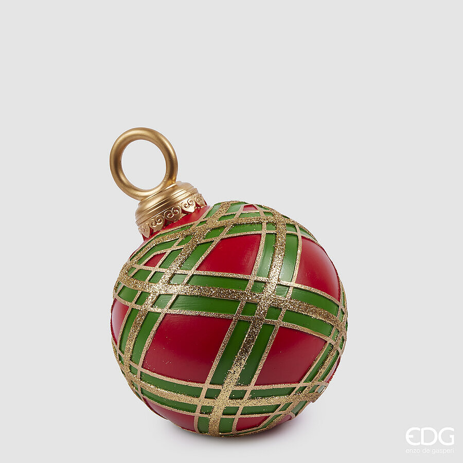 Boule de décoration de Noël EDG Enzo De Gasperi H 27 cm P 22 cm Vert Rouge