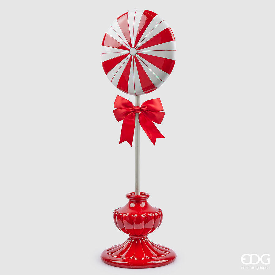 EDG Enzo De Gasperi Christmas Decoration Candy Topiary H 71 Cm W 23 Cm W 26 Cm White Red